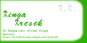 kinga krcsek business card